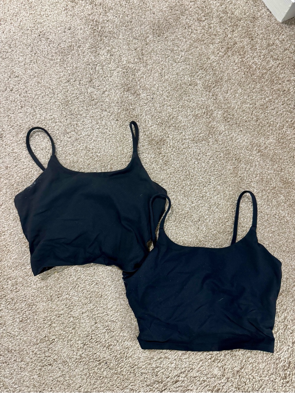 2 Black Women’s Workout Padded Tank Top